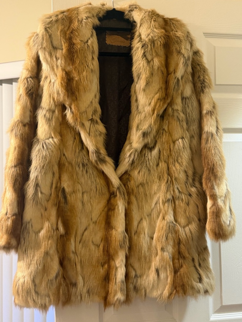 Plush Tan Faux Fur Pea Coat - Elegant Outerwear